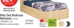 The Brick Riley Mates Bed with Bookcase Headboard Set for Kids, Made in Canada, Natural - Twin Size offer
