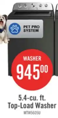 The Brick Maytag 5.5 Cu Ft. Top Load Agitator Washer with Pet Pro Option – Volcano Black offer