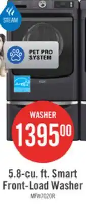The Brick Maytag 5.8 Cu. Ft. Pet Pro Smart Front-Load Washer - White - MFW7020RW offer