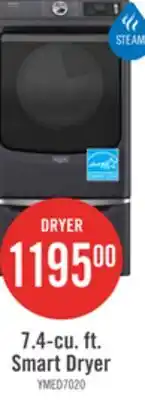 The Brick Maytag 7.4 Cu. Ft. Pet Pro Smart Electric Dryer - Midnight Steel - YMED7020RF offer