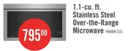 The Brick KitchenAid 1.1 Cu. Ft. Flush Over-the-Range Microwave with 900 Watts Cooking - PrintShield Stainless offer