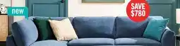 The Brick Horizon 2-Piece Right-Facing Fabric Sectional with Wood Base and Legs - Navy offer