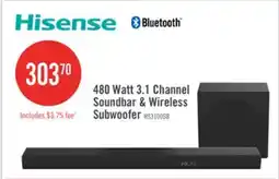 The Brick HISENSE HS3100 3.1 Channel 480W Soundbar with Wireless Subwoofer (HS3100) offer