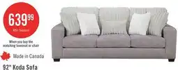 The Brick Made in Canada Koda 92 Chenille and Faux Fur Fabric Sofa with Removable Cushions - Plush Paloma Grey offer