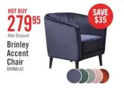 The Brick Brinley 29 Velvet Fabric Accent Chair with Wood Legs - Blue offer