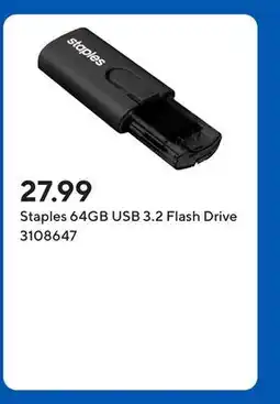 Staples Staples 64GB USB 3.2 Flash Drive offer