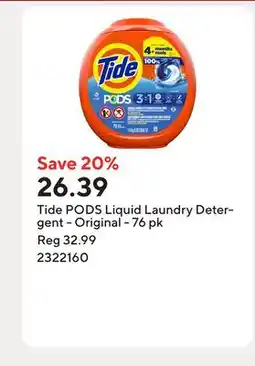 Staples Tide PODS Liquid Laundry Detergent - Original offer
