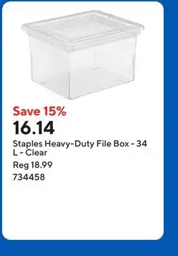 Staples Staples Heavy-Duty File Box - 34 L - Clear offer