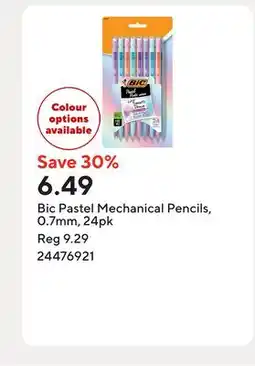 Staples Bic Pastel Mechanical Pencils, 0.7mm offer