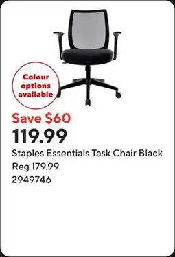 Staples Staples Essentials Task Chair Black offer