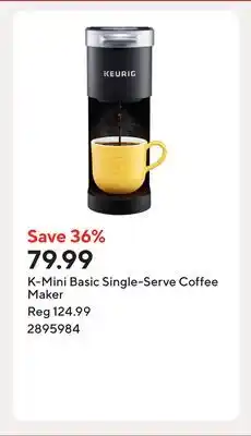 Staples K-Mini Basic Single-Serve Coffee Maker offer