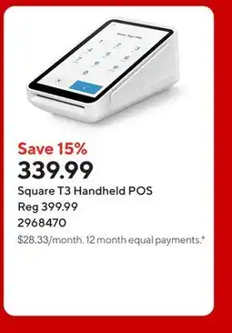 Staples Square T3 Handheld POS offer