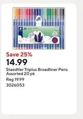 Staples Staedtler Triplus Broadliner Pens Assorted offer