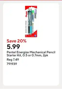 Staples Pentel Energize Mechanical Pencil Starter Kit, 0.5 or 0.7mm offer