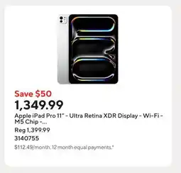 Staples Apple iPad Pro 11 - Ultra Retina XDR Display - Wi-Fi - M5 Chip - 256 GB - Silver offer