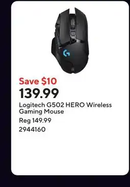 Staples Logitech G502 HERO Wireless Gaming Mouse offer