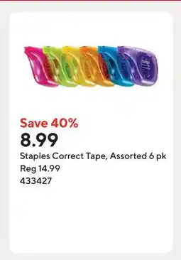 Staples Staples Correct Tape, Assorted offer