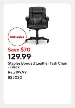 Staples Staples Bonded Leather Task Chair - Black offer