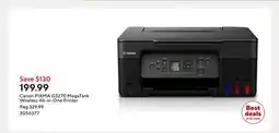 Staples Canon PIXMA G3270 MegaTank Wireless All-in-One Printer offer