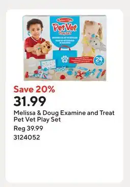 Staples Melissa & Doug Examine and Treat Pet Vet Play Set offer