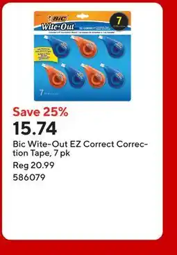 Staples Bic Wite-Out EZ Correct Correction Tape offer