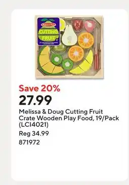 Staples Melissa & Doug Cutting Fruit Crate Wooden Play Food, 19/Pack (LCI4021) offer
