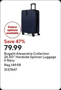 Staples Bugatti Alexandria Collection 26.50 Hardside Spinner Luggage ñ Navy offer