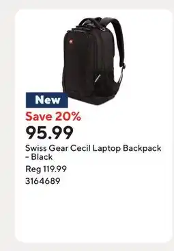 Staples Swiss Gear Cecil Laptop Backpack - Black offer