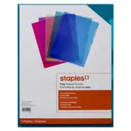 Staples Staples Poly Project Pockets - Letter Size - Assorted Colours offer