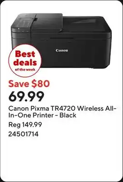 Staples Canon Pixma TR4720 Wireless All-In-One Printer - Black offer