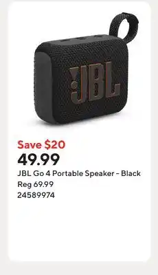 Staples JBL Go 4 Portable Speaker - Black offer