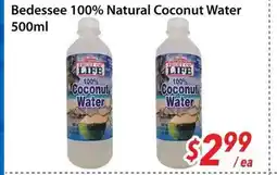 Bestco Food Mart Bedessee 100% Natural Coconut Water offer