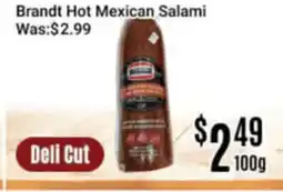 Nations Fresh Foods Brandt Hot Mexican Salami offer