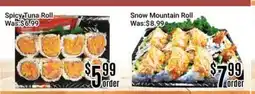 Nations Fresh Foods Spicy Tuna Roll, Snow Mountain Roll offer