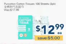 Oceans Fresh Food Market Purcotton Cotton Tissues 100 Sheets (3pk) offer