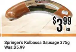 Nations Fresh Foods Springer's Kolbassa Sausage offer
