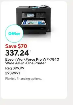 Staples Epson WorkForce Pro WF-7840 Wide All-in-One Printer offer