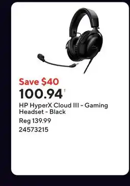Staples HP HyperX Cloud III - Gaming Headset - Black offer