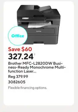 Staples Brother MFC-L2820DW Business-Ready Monochrome Multifunction Laser Printer offer