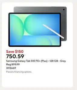 Staples Samsung Galaxy Tab S10 FE+ (Plus) - 128 GB - Gray offer