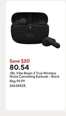 Staples JBL Vibe Beam 2 True Wireless Noise Cancelling Earbuds - Black offer