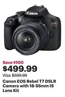 Best Buy Canon EOS Rebel T7 DSLR Camera with 18-55mm IS Lens Kit offer