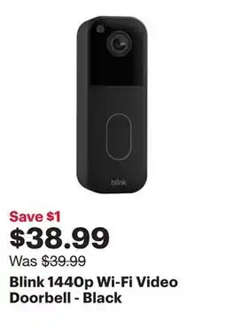Best Buy Blink 1440p Wi-Fi Video Doorbell - Black offer