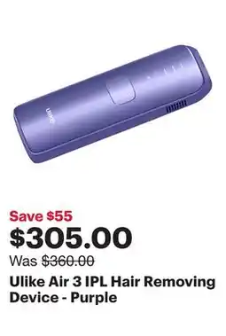 Best Buy Ulike Air 3 IPL Hair Removing Device - Purple offer