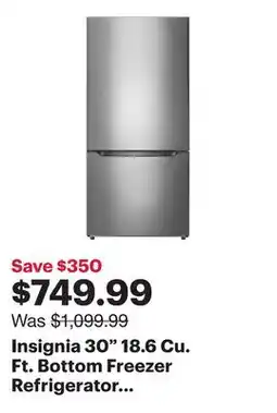 Best Buy Insignia 30 18.6 Cu. Ft. Bottom Freezer Refrigerator (NS-RBM18SS0-C) - Stainless - Only at Best Buy offer