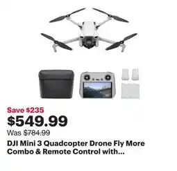 Best Buy DJI Mini 3 Quadcopter Drone Fly More Combo & Remote Control with Built-in Screen (DJI RC) - Grey offer