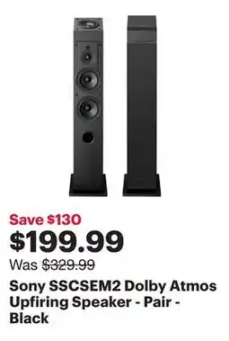 Best Buy Sony SSCSEM2 Dolby Atmos Upfiring Speaker - Pair - Black offer