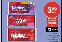 Shoppers Drug Mart TWIZZLERS CANDY 311g - 454g offer