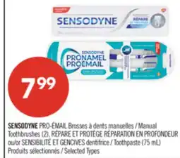 Pharmaprix SENSODYNE Manual Toothbrushes (2), or Toothpaste (75 mL) offer