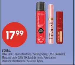Pharmaprix L'ORÉAL INFALLIBLE Setting Spray, LASH PARADISE Mascara or SKIN INK Foundation offer